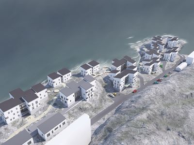 Nuuk - bebyggelsens placering i forlængelse af Kujalliit Kollegiet