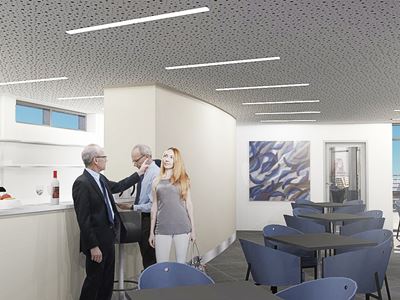 Cafeen, kig mod baren og kõkkenet